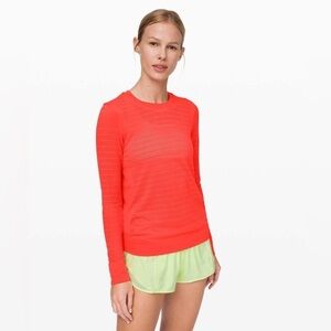 Lululemon Breeze By Long Sleeve Workout Running Mesh Squad Shirt
